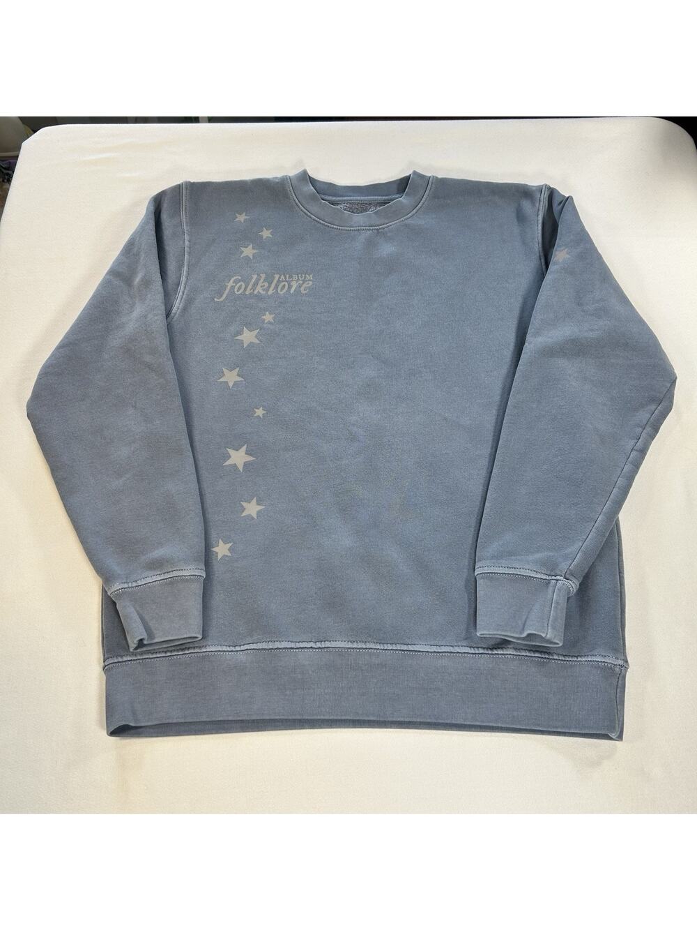 Taylor Swift Blue Crewneck Sweatshirt Folklore Album Womens Size S Stars & Scars